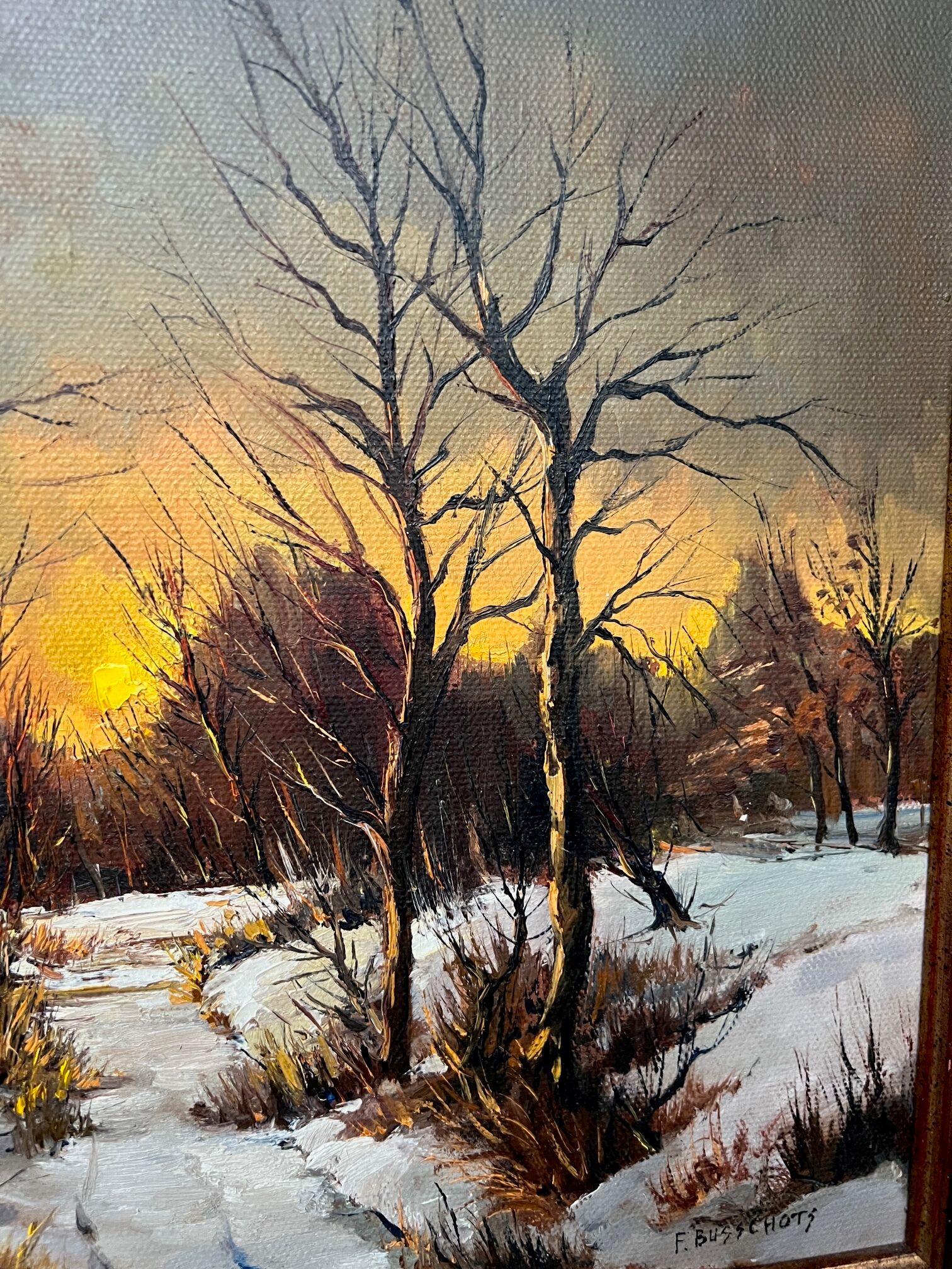 Tableau paysage d'hiver