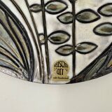 Ruscha Handarbeit ceramic floral wall plate , 1970s Germany