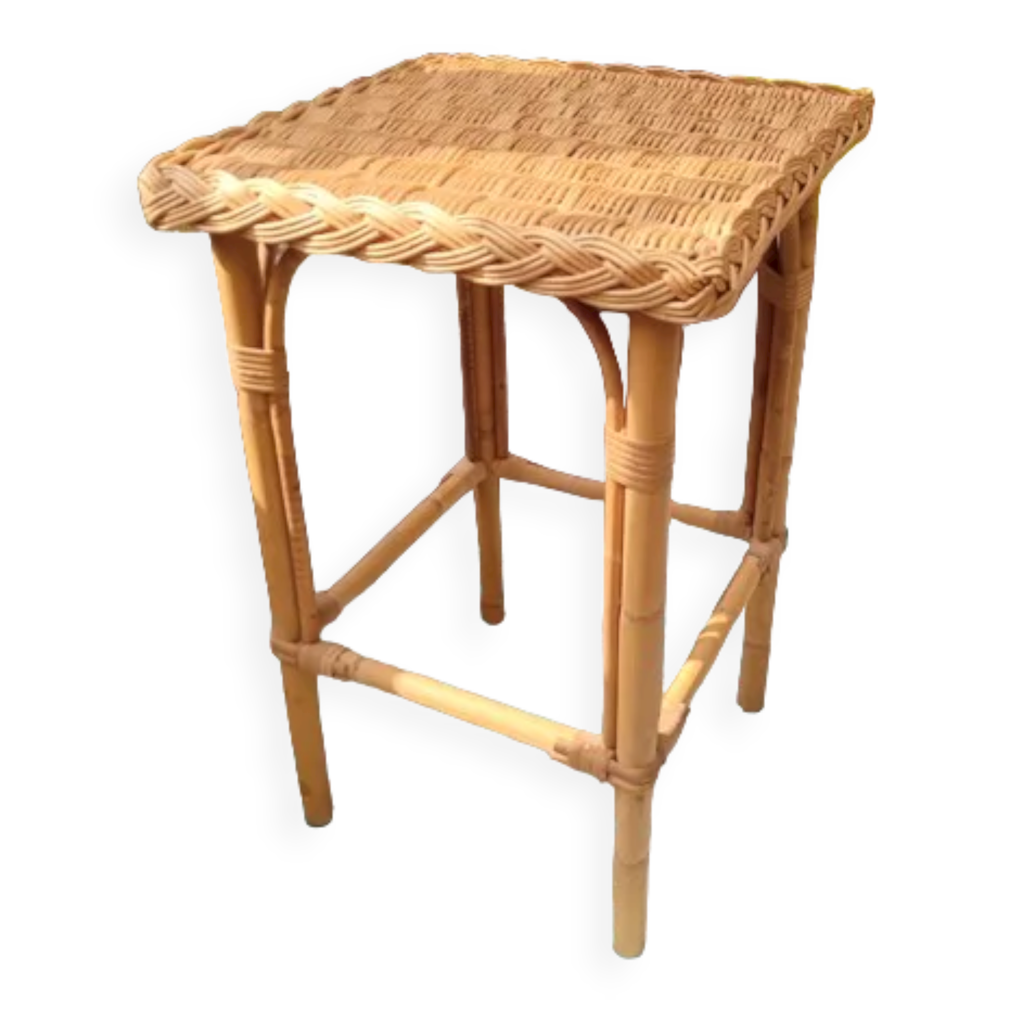 Rattan side table