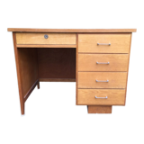 Vintage oak desk with 5 drawers.
