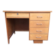 Bureau vintage en chêne à 5 tiroirs