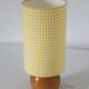 Handcrafted table lamp – Turned wood and yellow Vichy