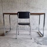Bureau noyer métal