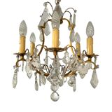 Lustre en bronze à pampilles (cristal)