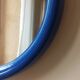 Royal blue round mirror space age