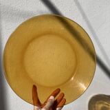 Set of 7 dishes in brown and green vintage glass