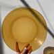Set of 7 dishes in brown and green vintage glass