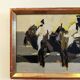 Mid-Century Modern Swedish "Altea" Vintage Abstract Figurative Oil Painting, Framed