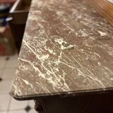 Art Deco solid wood sideboard with mirror and marble top