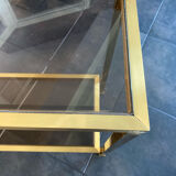 Console smoked glass and brass 70s