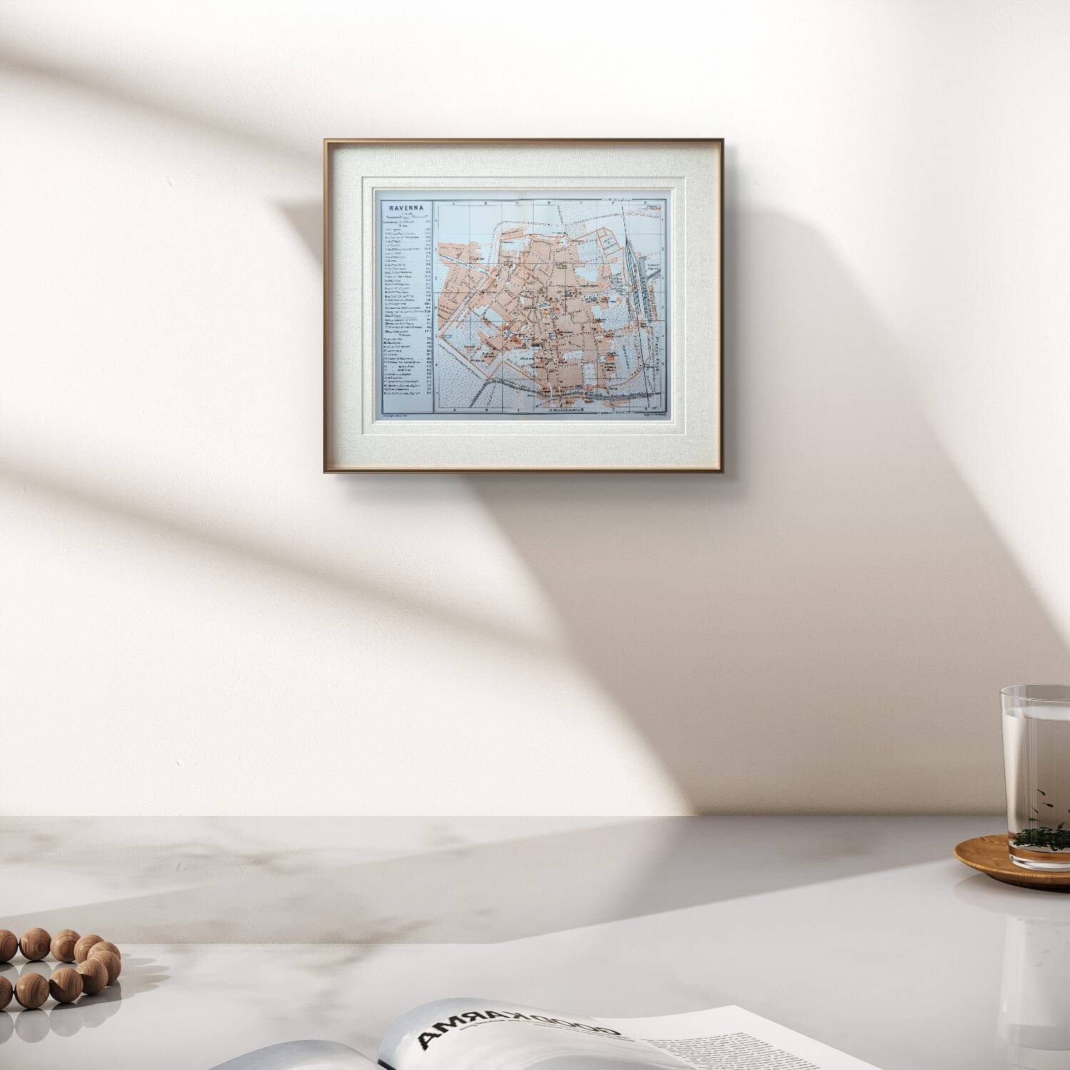 Printed in 1909, Map of Ravenna, Italy.