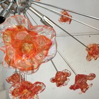 Red flowers Murano glass sputnik chandelier