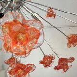 Red flowers Murano glass sputnik chandelier