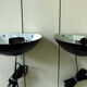 Pair wall sconces in black metal