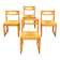 Suite de 4 chaises traîneau en orme et paille Maison Regain