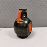 Vase in metallic glaze with orange details, Upsala Ekeby Sweden
