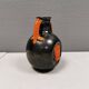 Vase in metallic glaze with orange details, Upsala Ekeby Sweden