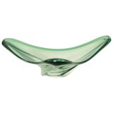 Bol vintage en cristal vert Val Saint Lambert années 1960