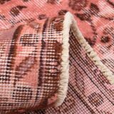 Pibk & Red Floral Pattern Vintage Rug, 207x297Cm