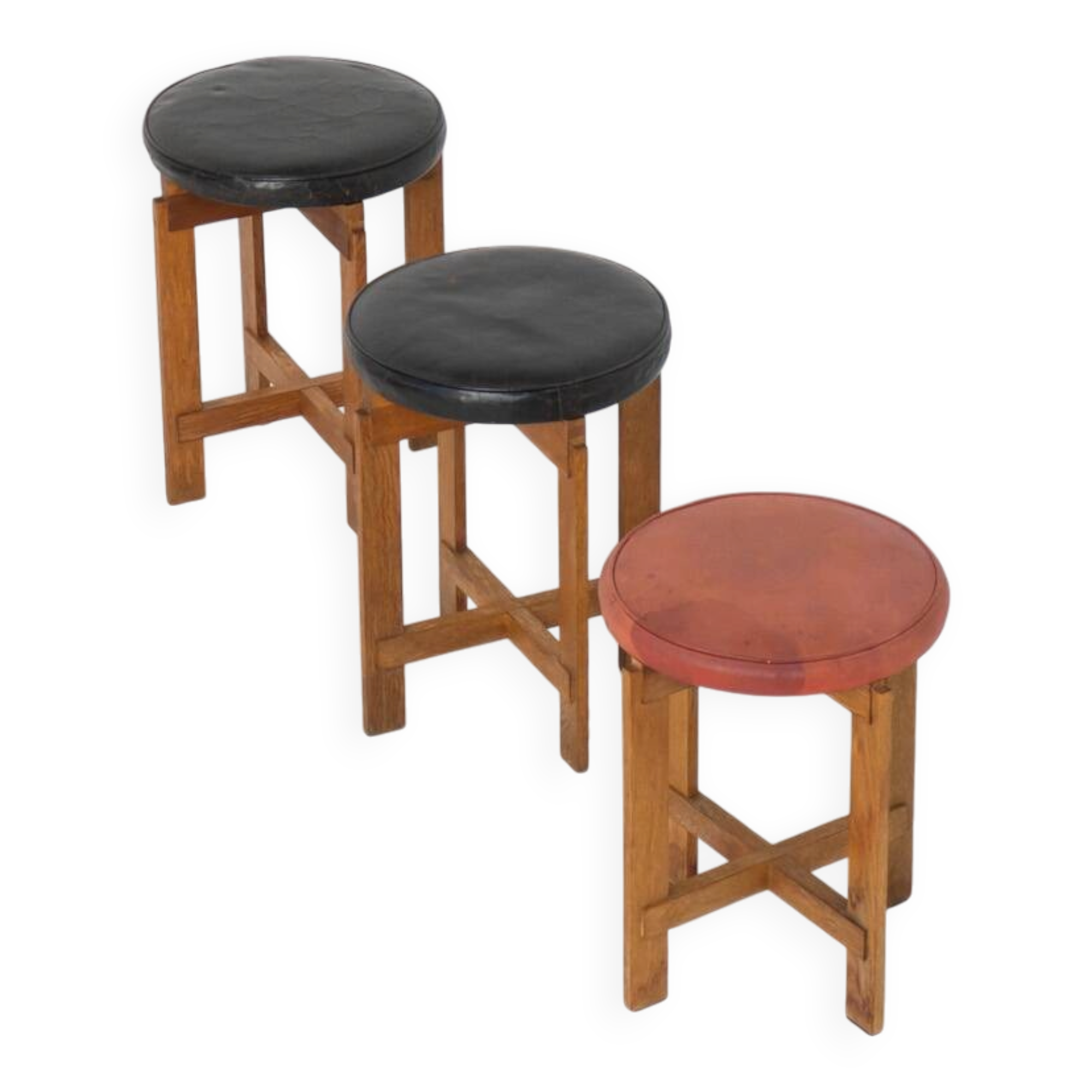 Very rare set of stools by Uno & Östen Kristiansson for Luxus Vittsjö