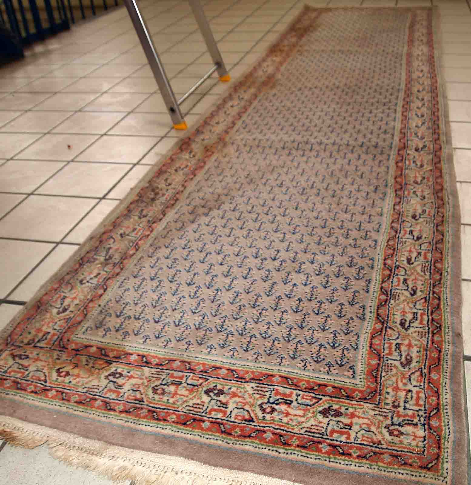 Vintage Indian Carpet Seraband handmade 74cm x 301cm 1970s, 1C813