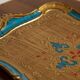 Vintage blue wooden decorative plate, Italy, 1960s