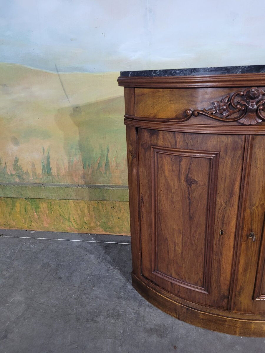 Small corner cabinet with marble, corner sideboard.