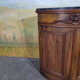 Small corner cabinet with marble, corner sideboard.