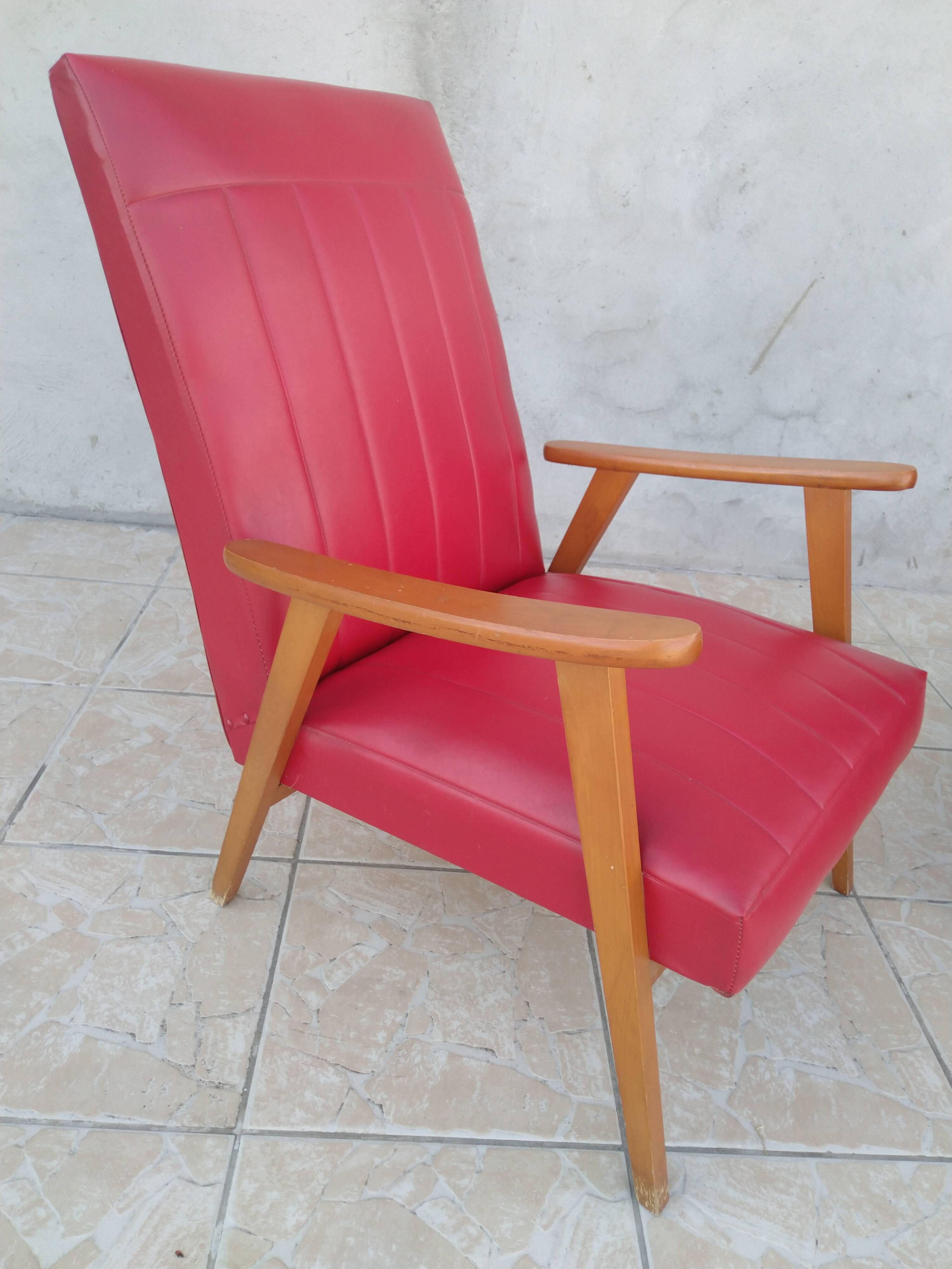 Paire de fauteuils vintage en skaï