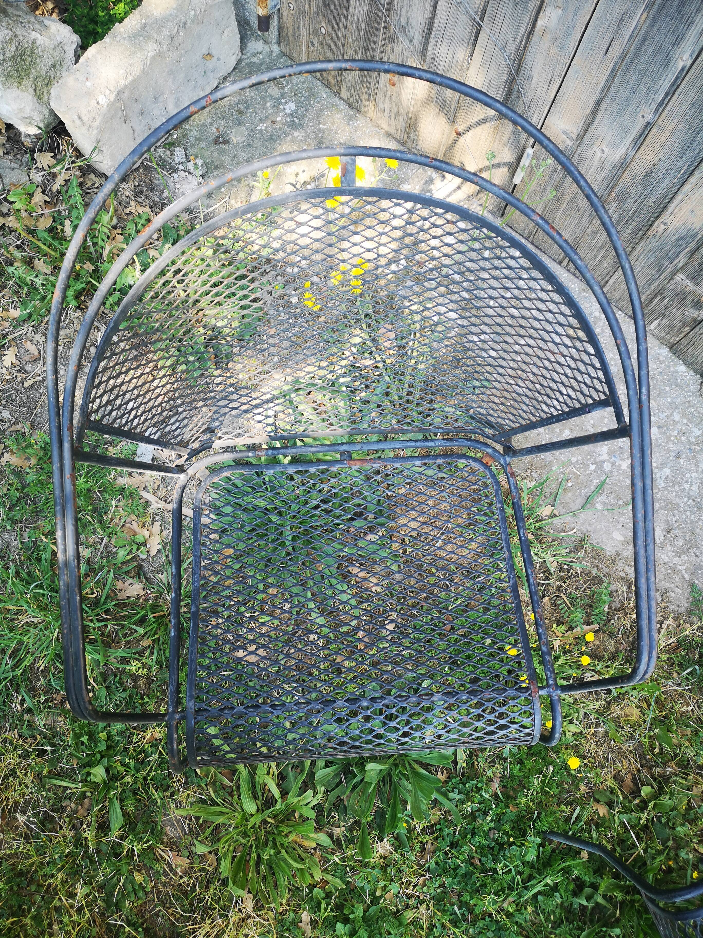 Pair of metal garden chairs 1950