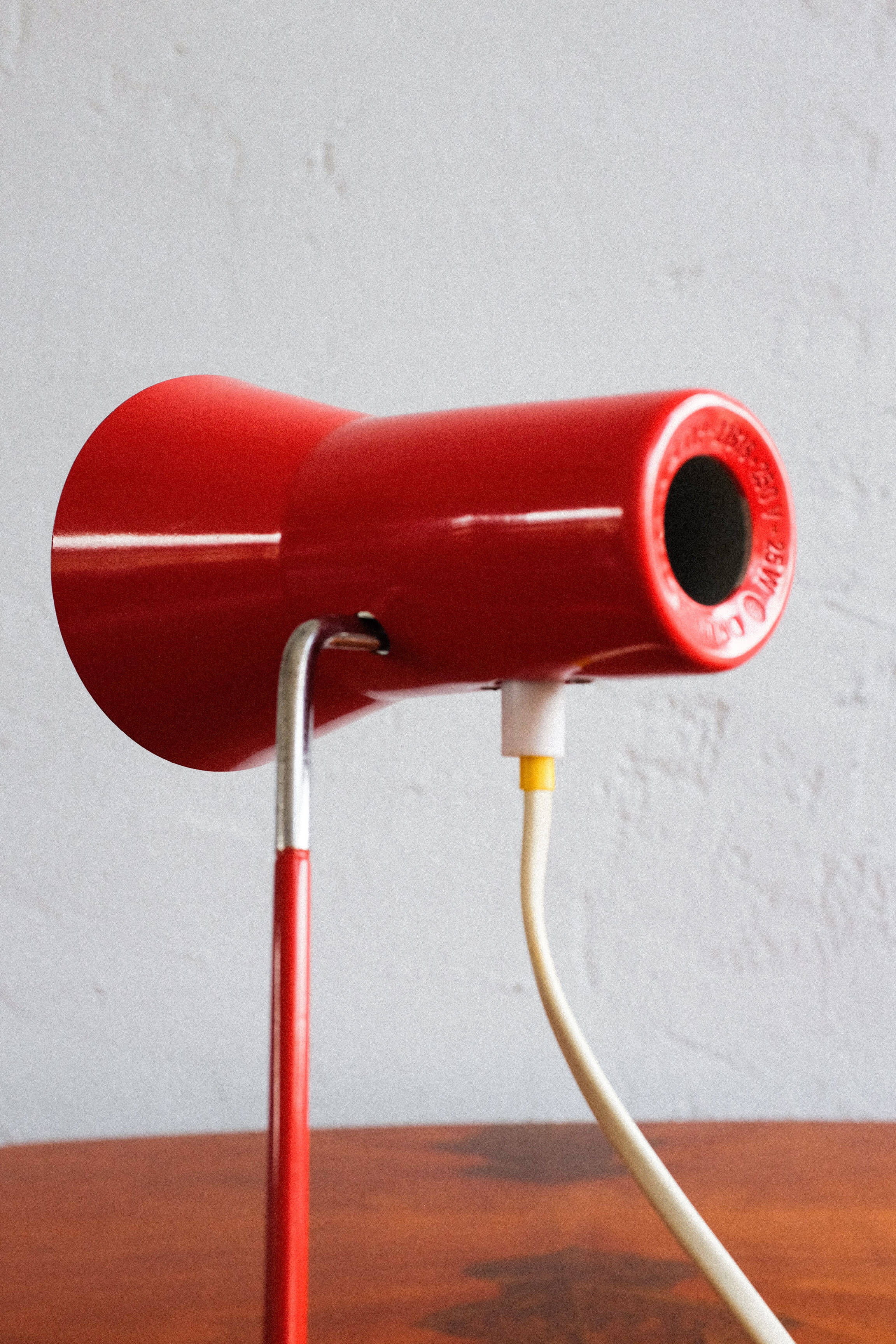 Vintage czechoslovakian red table lamp Drupol 21616, 1960s