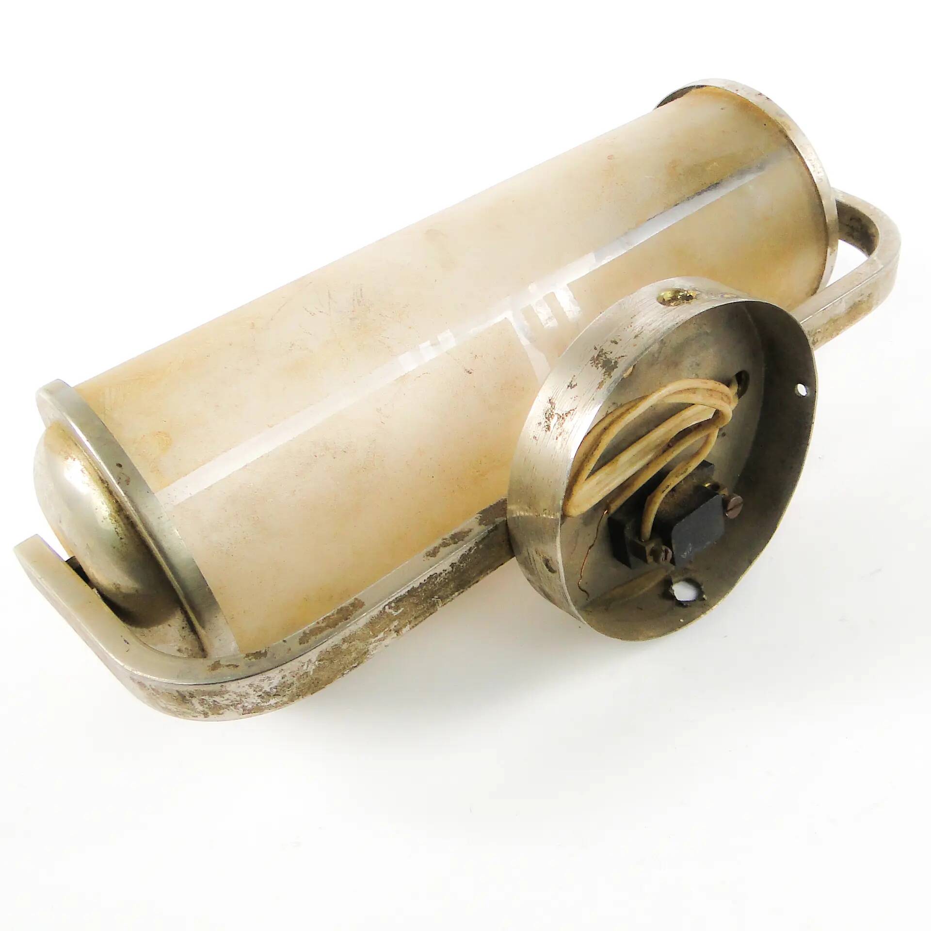 Art Deco wall lamp, chromed brass, Czechoslovakia, 1950s