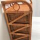 Rattan wicker storage cabinet with 3 vintage drawers