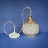 Vintage 50s French portable pendant lamps - newly electrified