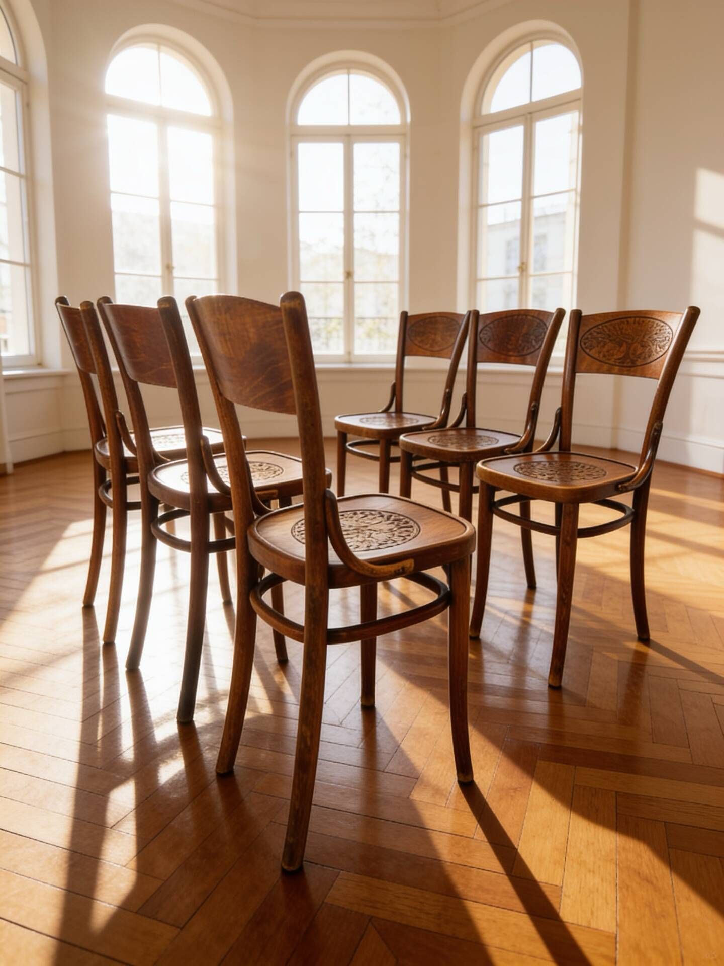 Set of six Authentic antique bentwood chairs, Antonio Volpe