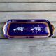 Blue and gold cake dish