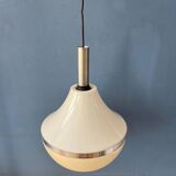 Vintage beige plexiglass space age pendant light
