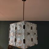 Glass faceted cube chandelier by Jaroslav Bejvl for Kamenicky Senov, year 1968