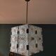 Suspension cube a facettes en verre par Jaroslav Bejvl pour Kamenicky Senov, année 1968