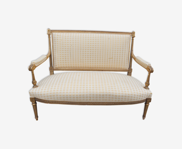 Banquette en vois doré style Louis XVI