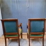 Pairz de fauteuils à crosse en acajou