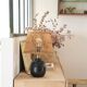 Black table lamp & rattan