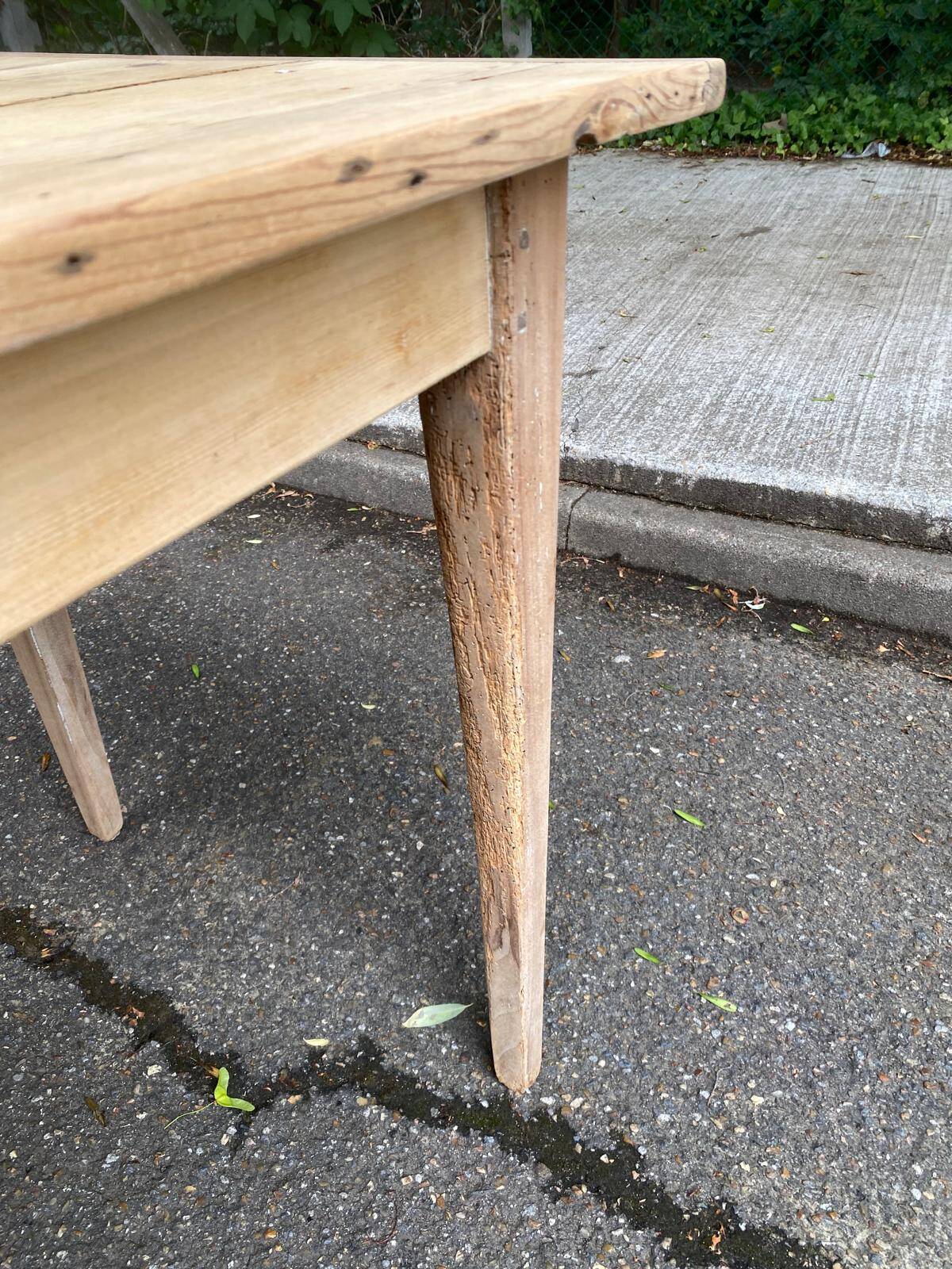 19th-century solid wood farmhouse table.