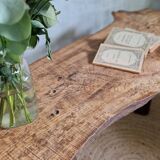 Brutalist wooden bench