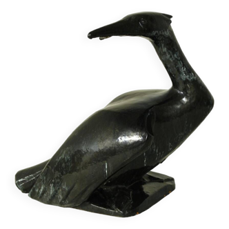 Large Ceramic Cormorant Garden Fountain, 1970s