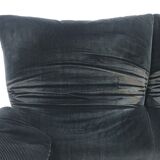 Maralunga 2seater sofa in dark grey striped fabrics by Vico Magistretti for Cassina