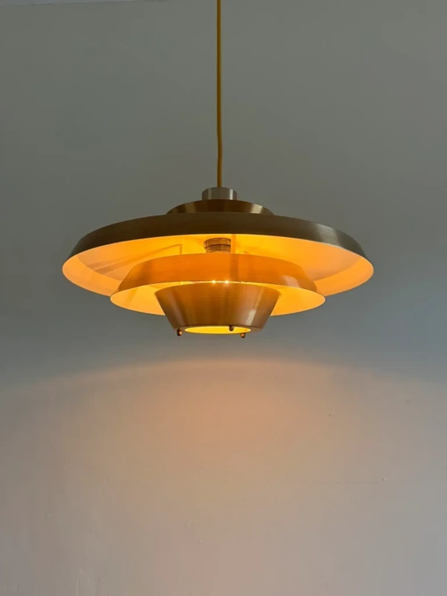 Vintage Danish copper design pendant - multilayered lamp