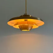 Vintage Danish copper design pendant - multilayered lamp
