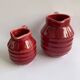 2 petits pots à lait et à crème Onnaing art déco rouge