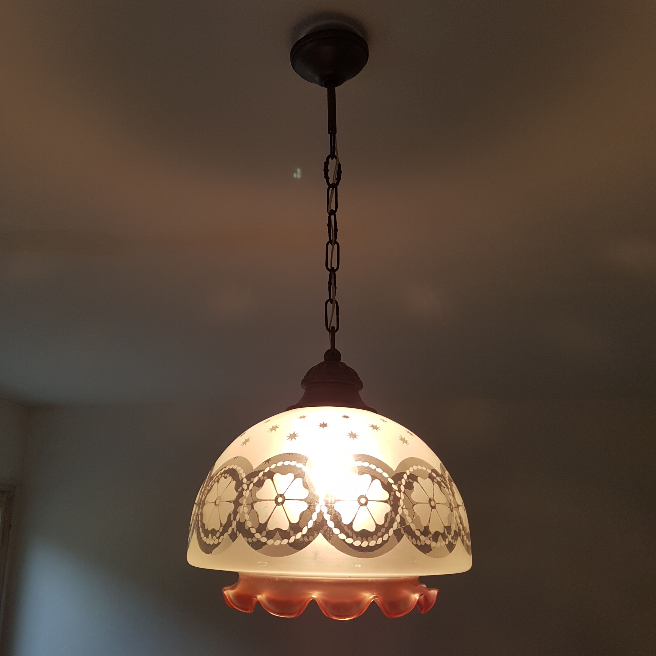 Frosted glass hanging